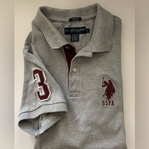 US Polo Assn Polo Shirt SLIM Fit Gray Size L